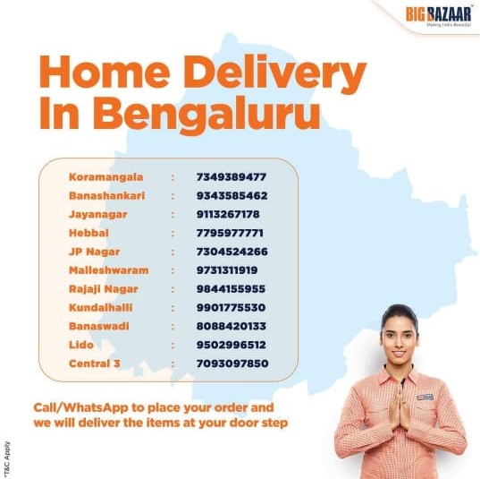 Big Bazaar home delivery grocery bengaluru